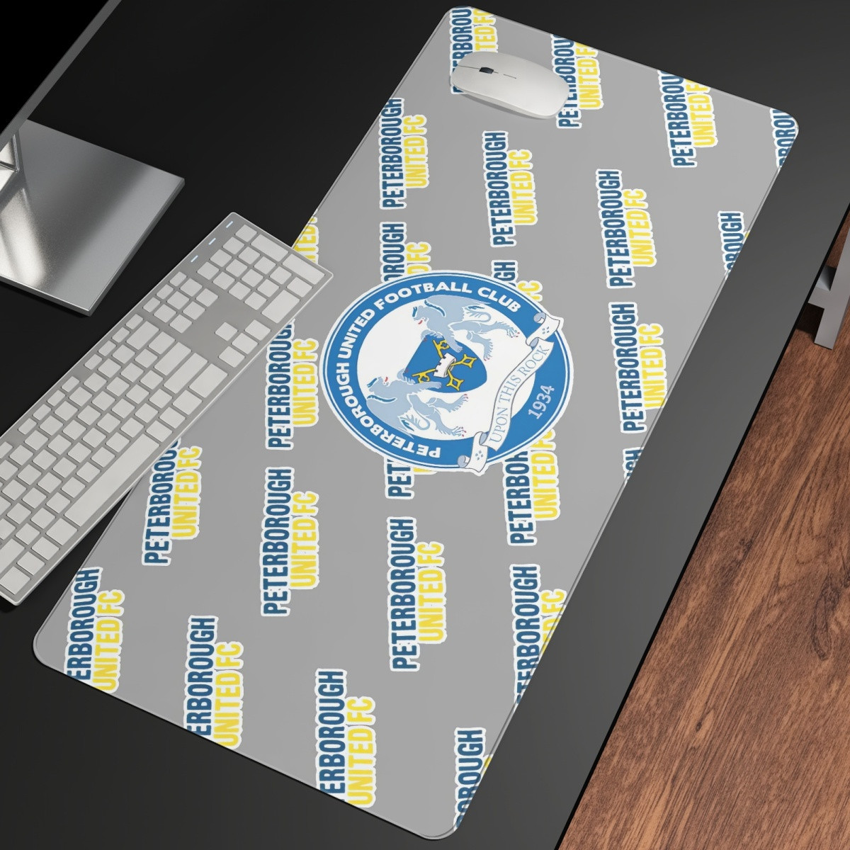 Peterborough United FC Large Mouse Pad Computer Keyboard Mat Desk Pad - Peterborough Football Club Medley Monogram Wordmark