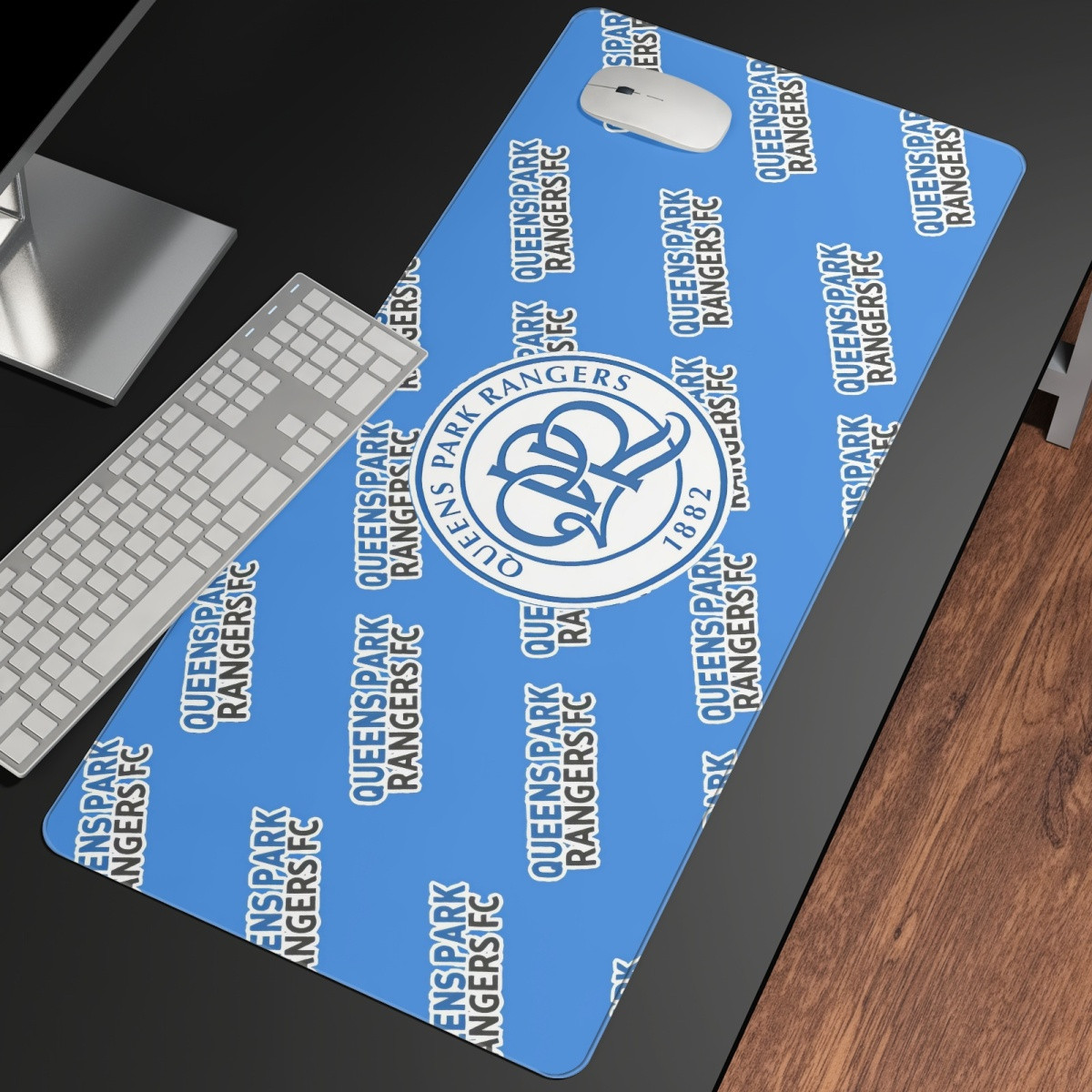 Queens Park Rangers FC Large Mouse Pad Computer Keyboard Mat Desk Pad - Queens Football Club Medley Monogram Wordmark