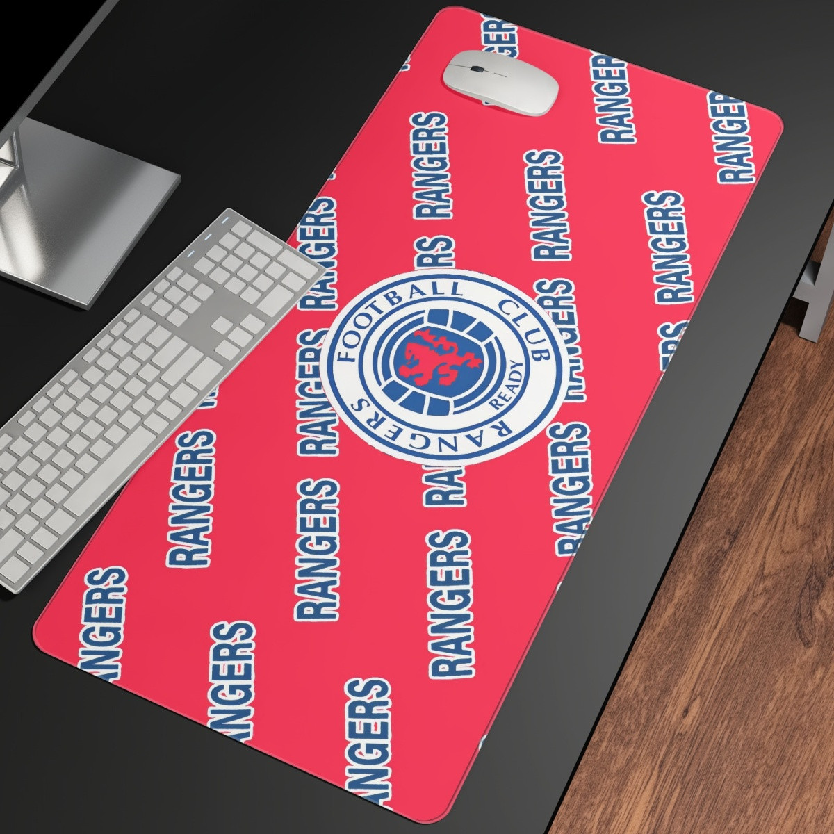 Rangers FC Large Mouse Pad Computer Keyboard Mat Desk Pad - Rangers Football Club Medley Monogram Wordmark
