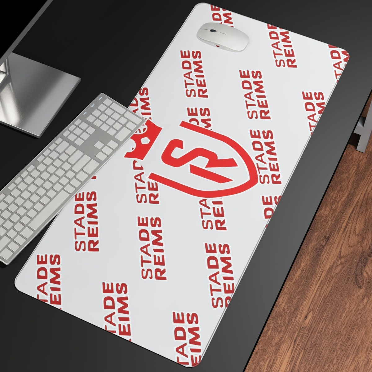 Stade de Reims Football Club Large Mouse Pad Computer Keyboard Mat Desk Pad - Reims Football Club Medley Monogram Wordmark