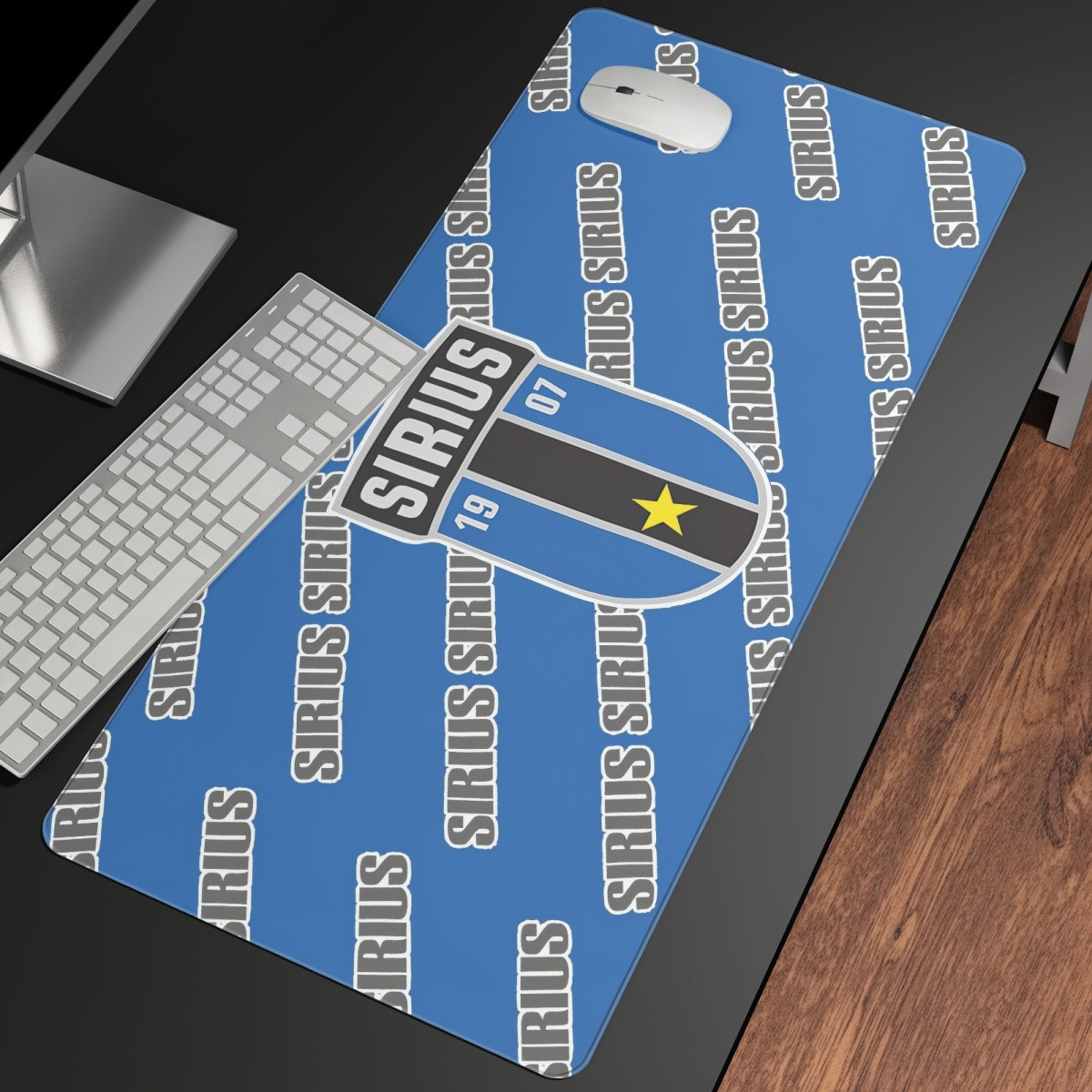 IK Sirius Fotboll Large Mouse Pad Computer Keyboard Mat Desk Pad - Sirius Football Club Medley Monogram Wordmark