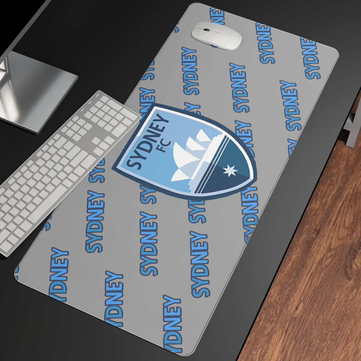 Sydney FC Large Mouse Pad Computer Keyboard Mat Desk Pad - Sydney Football Club Medley Monogram Wordmark