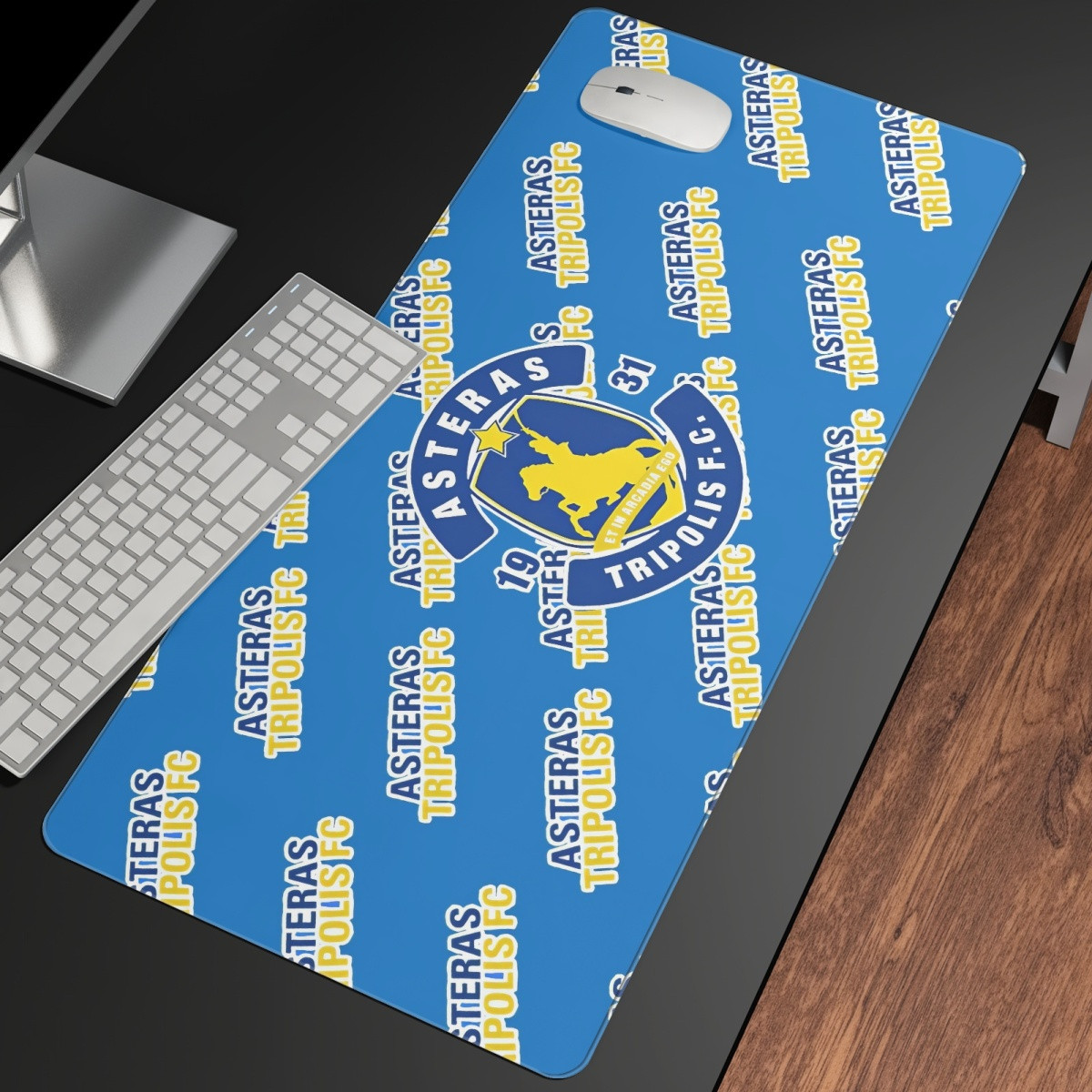 Asteras Tripolis FC Large Mouse Pad Computer Keyboard Mat Desk Pad - Tripolis Football Club Medley Monogram Wordmark