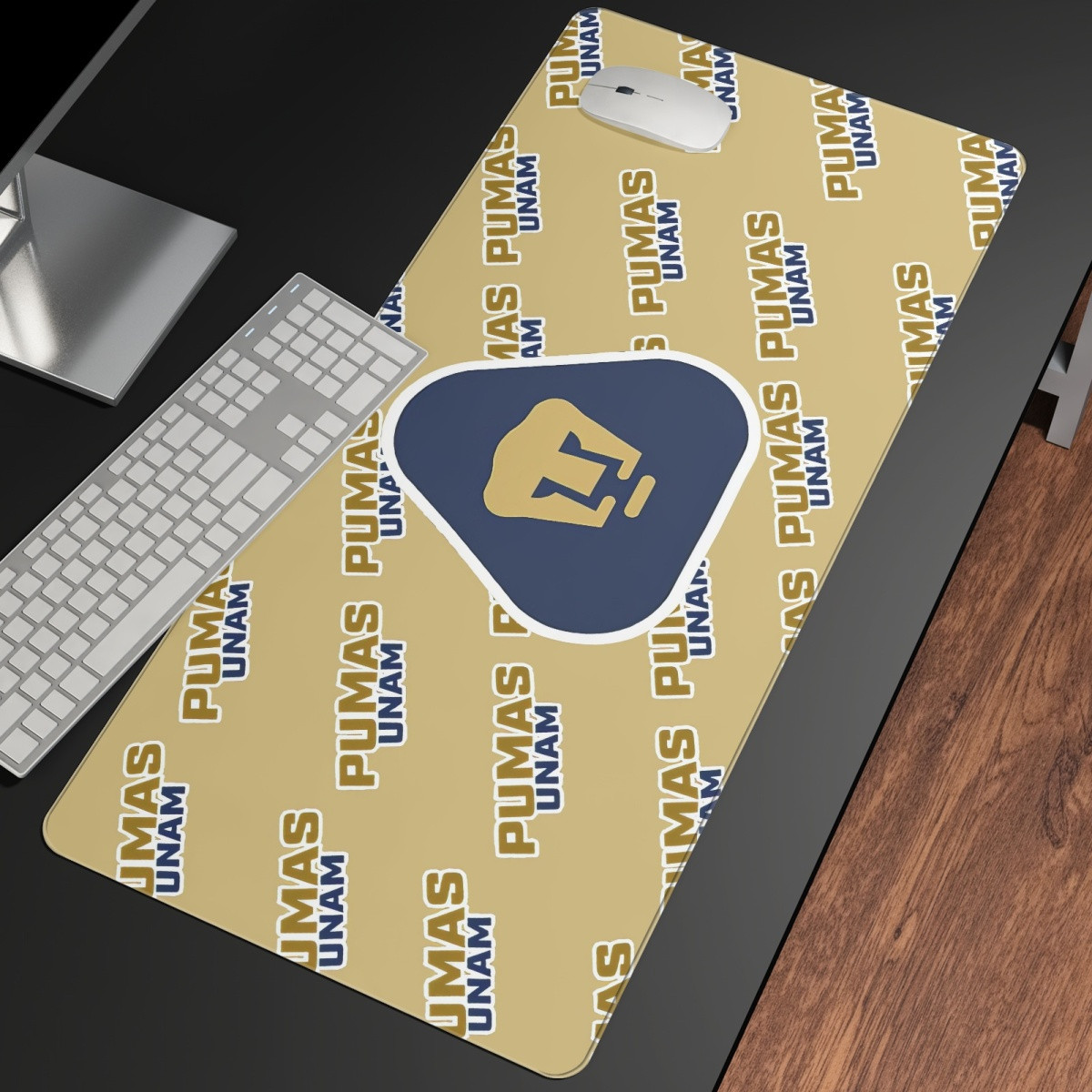Pumas Unam Large Mouse Pad Computer Keyboard Mat Desk Pad - Unam Football Club Medley Monogram Wordmark