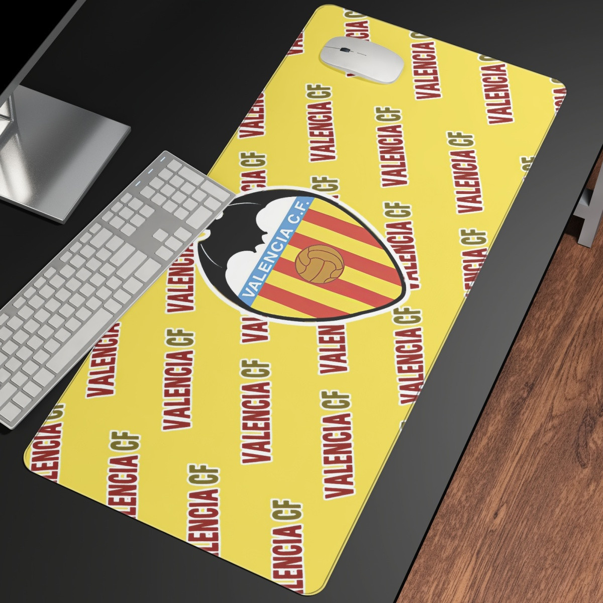 Valencia CF Large Mouse Pad Computer Keyboard Mat Desk Pad - Valencia Football Club Medley Monogram Wordmark