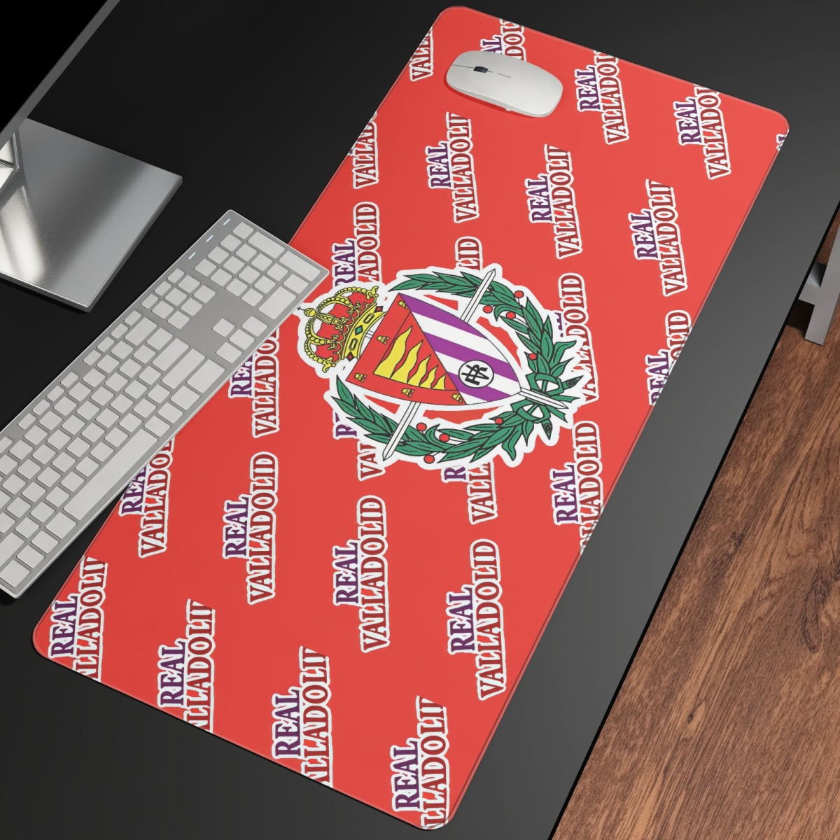 Real Valladolid Large Mouse Pad Computer Keyboard Mat Desk Pad - Valladolid Football Club Medley Monogram Wordmark