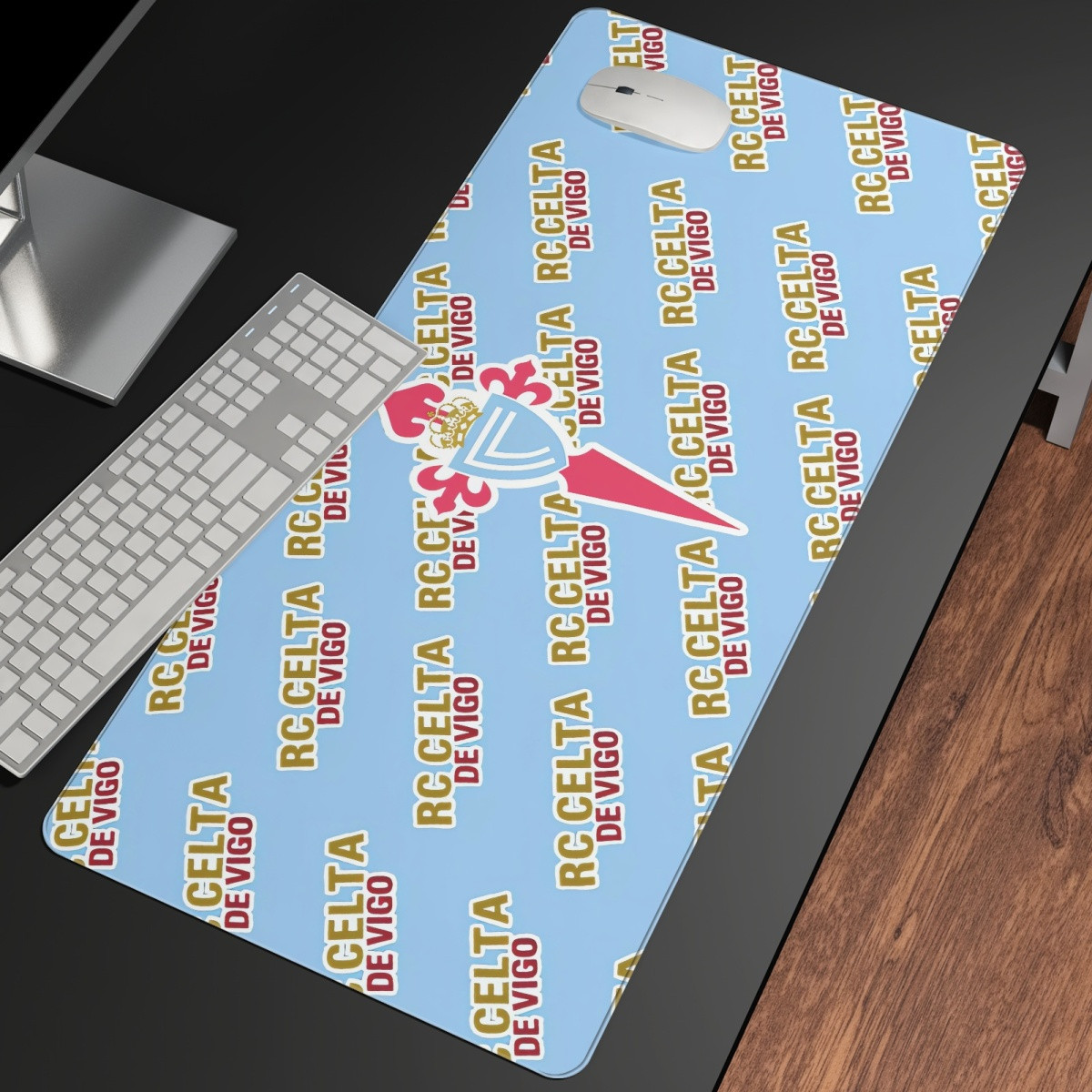 RC Celta DE Vigo Large Mouse Pad Computer Keyboard Mat Desk Pad - Vigo Football Club Medley Monogram Wordmark