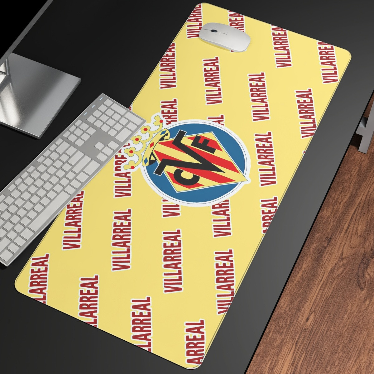 Villarreal CF Large Mouse Pad Computer Keyboard Mat Desk Pad - Villarreal Football Club Medley Monogram Wordmark