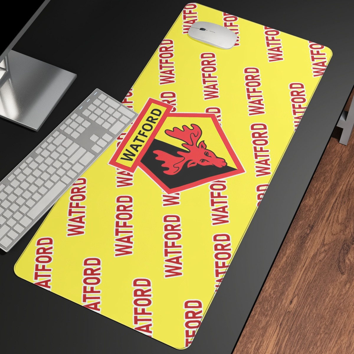 Watford FC Large Mouse Pad Computer Keyboard Mat Desk Pad - Watford Football Club Medley Monogram Wordmark