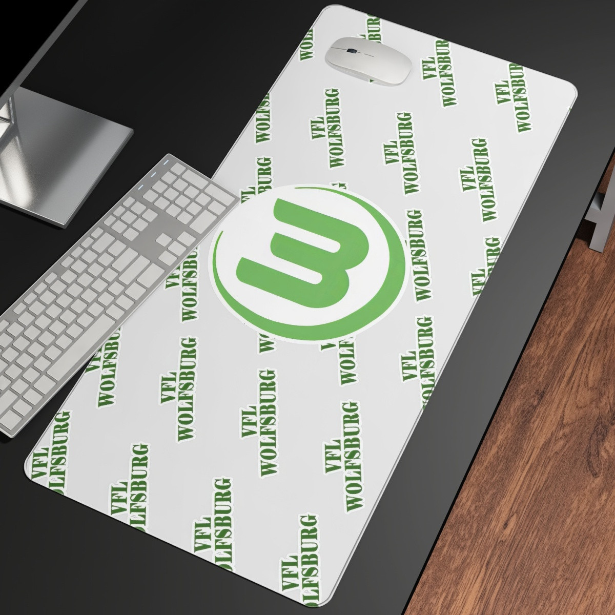 VFL Wolfsburg Football Club Large Mouse Pad Computer Keyboard Mat Desk Pad - Wolfsburg Football Club Medley Monogram Wordmark