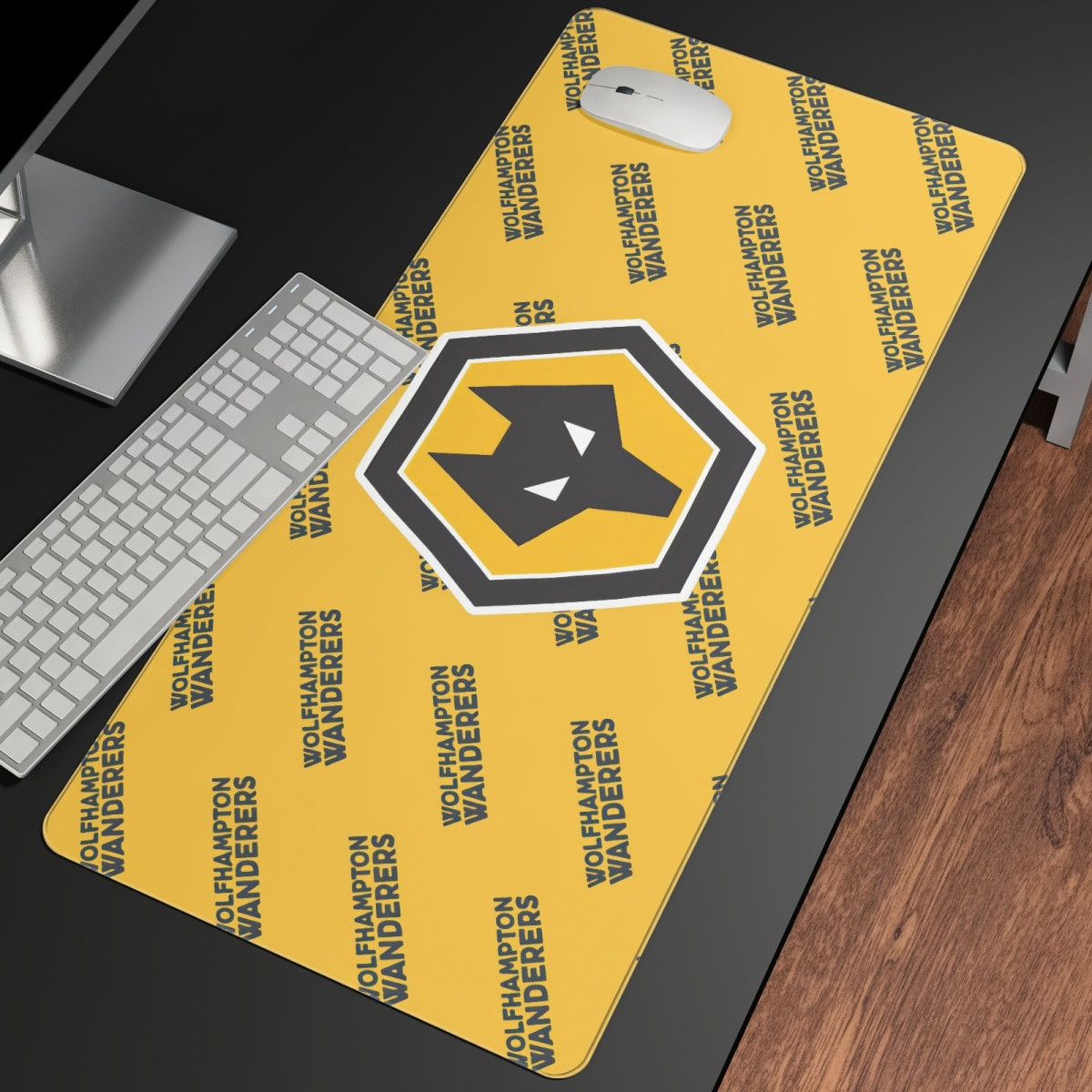 Wolverhampton Wanderers Football Club Large Mouse Pad Computer Keyboard Mat Desk Pad - Wolverhampton Wanderers Football Club Medley Monogram Wordmark