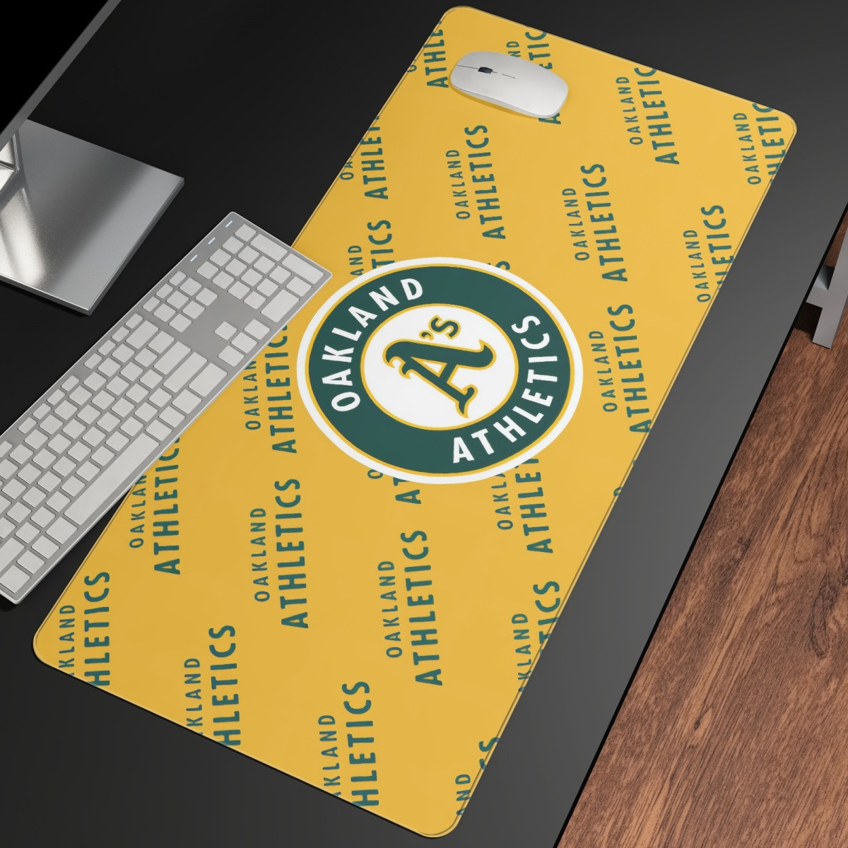 MLB Oakland Athletics Large Mouse Pad Computer Keyboard Mat Desk Pad - Oakland Athletics Medley Monogram Wordmark