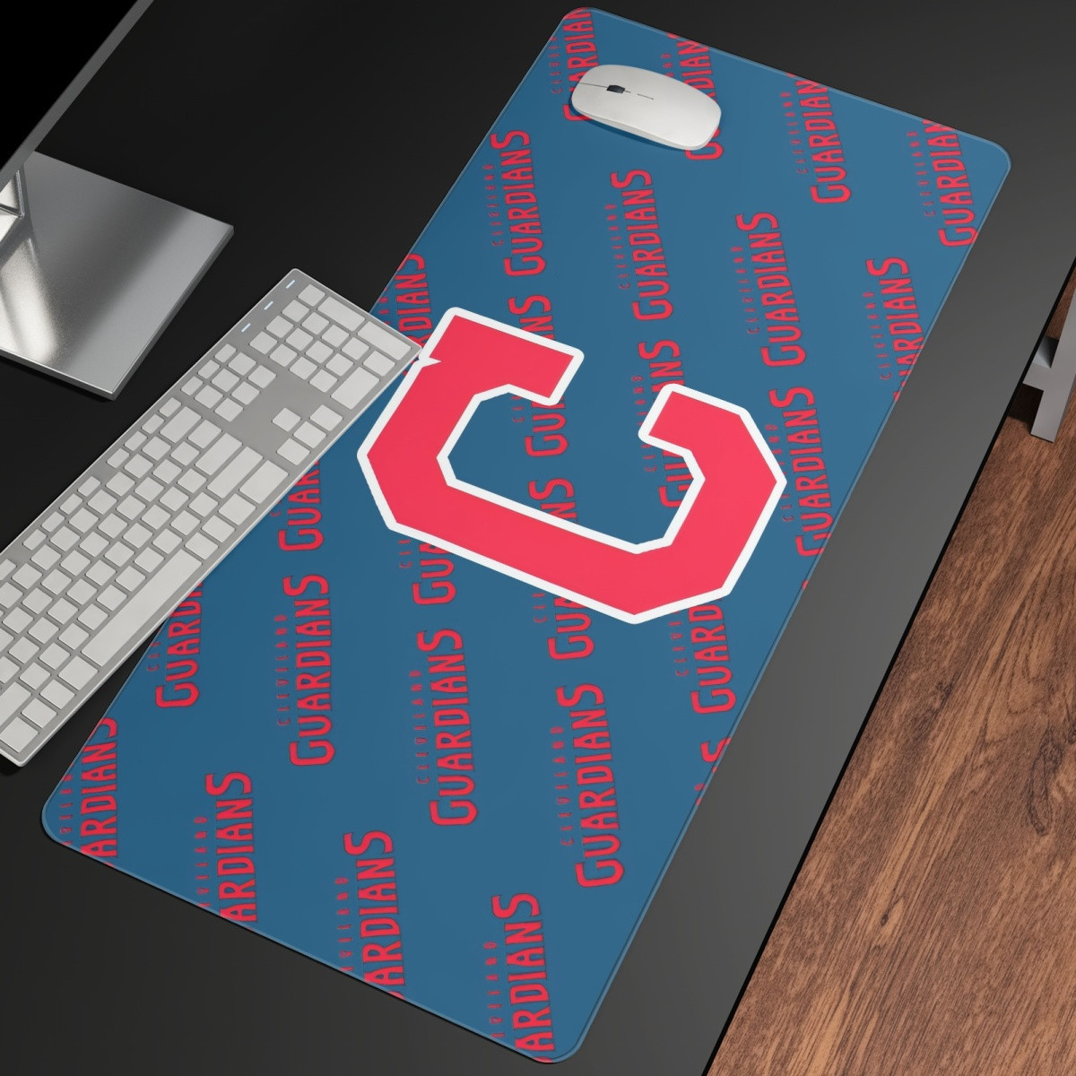 MLB Cleveland Guardians Large Mouse Pad Computer Keyboard Mat Desk Pad - Cleveland Guardians Medley Monogram Wordmark