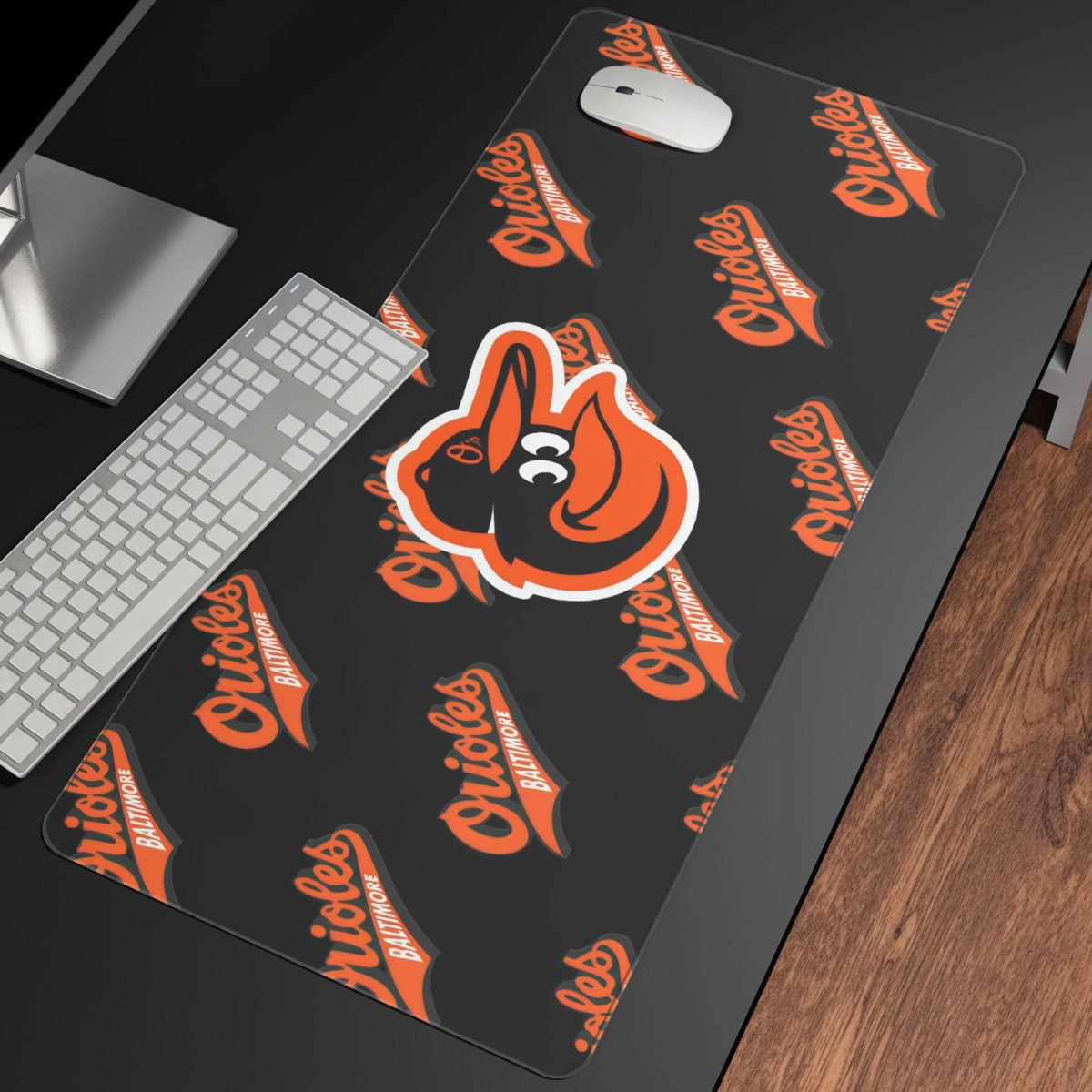 MLB Baltimore Orioles Large Mouse Pad Computer Keyboard Mat Desk Pad - Baltimore Orioles Medley Monogram Wordmark