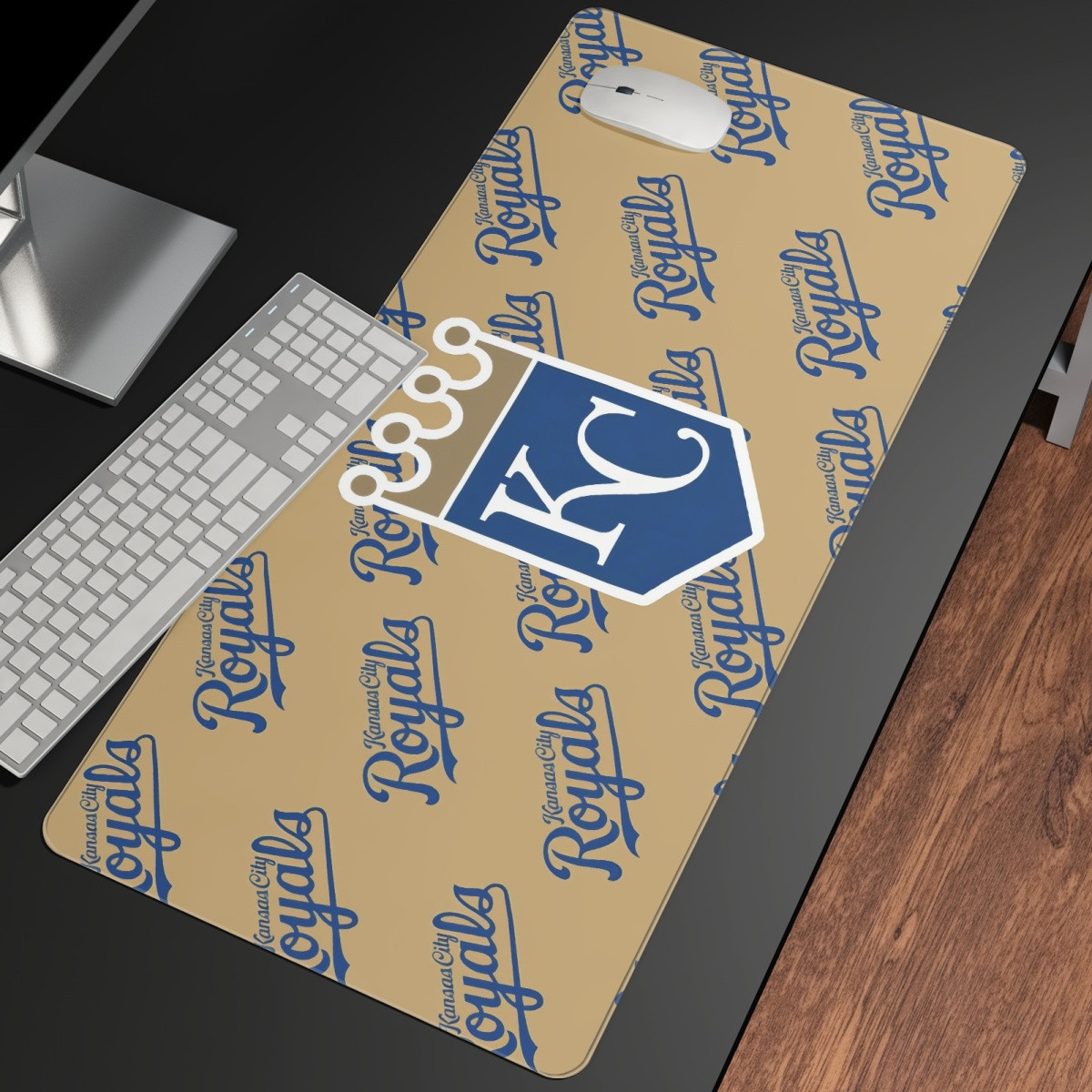 MLB Kansas City Royals Large Mouse Pad Computer Keyboard Mat Desk Pad - Kansas City Royals Medley Monogram Wordmark