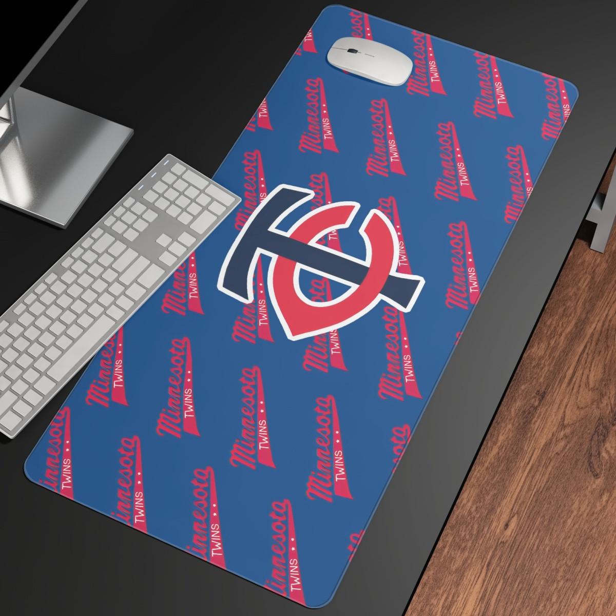 MLB Minnesota Twins Large Mouse Pad Computer Keyboard Mat Desk Pad - Minnesota Twins Medley Monogram Wordmark