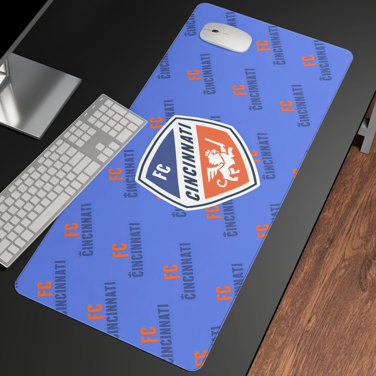 MLS FC Cincinnati Large Mouse Pad Computer Keyboard Mat Desk Pad - Cincinnati Football Club Medley Monogram Wordmark