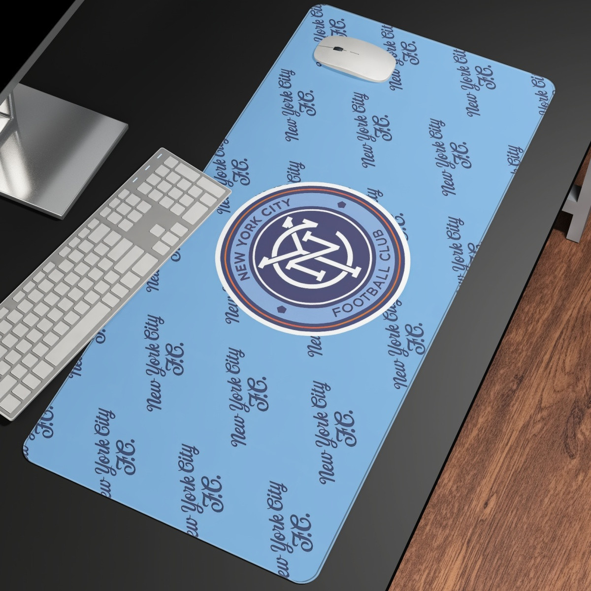 MLS New York City FC Large Mouse Pad Computer Keyboard Mat Desk Pad - New York City Football Club Medley Monogram Wordmark