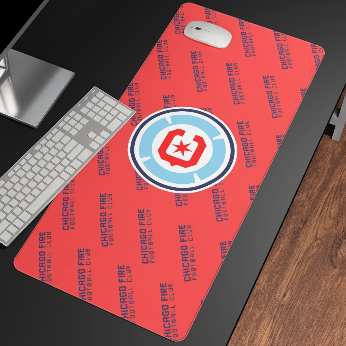 MLS Chicago Fire FC Large Mouse Pad Computer Keyboard Mat Desk Pad - Chicago Fire Football Club Medley Monogram Wordmark