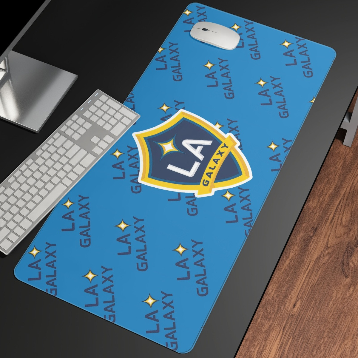 MLS Los Angeles Galaxy Large Mouse Pad Computer Keyboard Mat Desk Pad - LA Galaxy Medley Monogram Wordmark