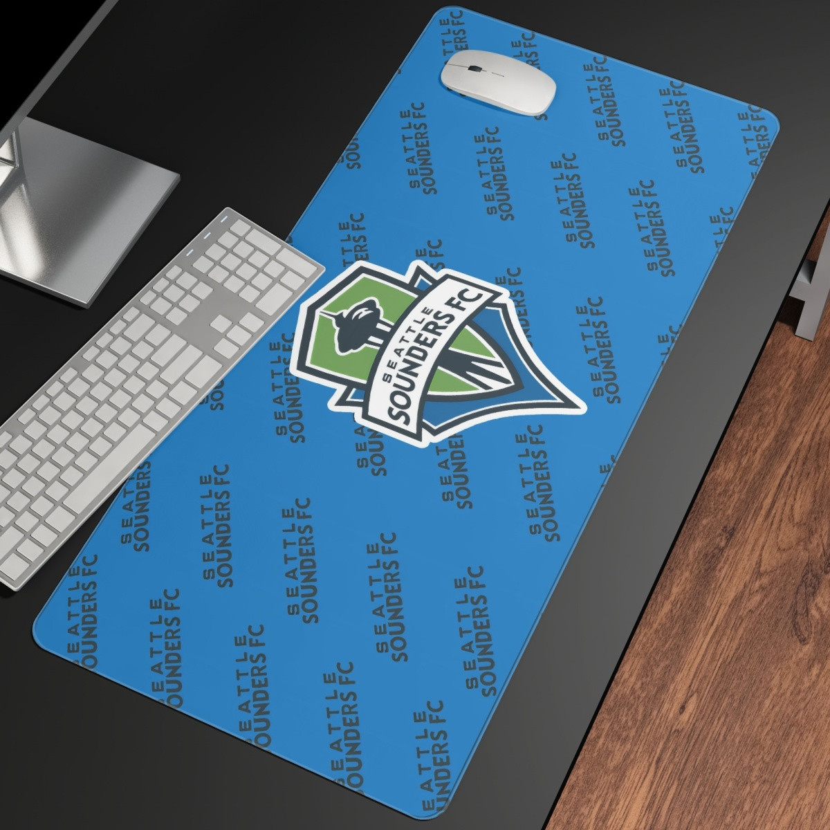 MLS Seattle Sounders FC Large Mouse Pad Computer Keyboard Mat Desk Pad - Seattle Sounders Football Club Medley Monogram Wordmark