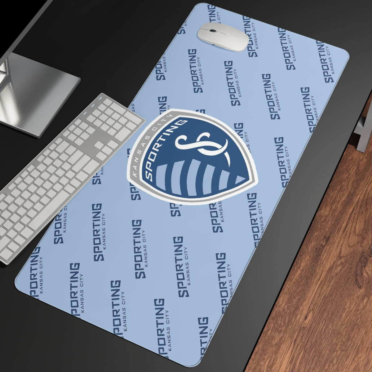 MLS Sporting Kansas City Large Mouse Pad Computer Keyboard Mat Desk Pad - Sporting Kansas City Medley Monogram Wordmark