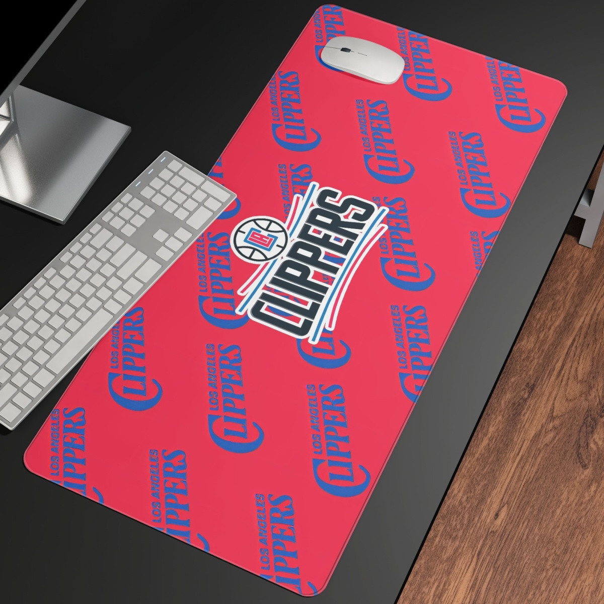 NBA Los Angeles Clippers Large Mouse Pad Computer Keyboard Mat Desk Pad - Los Angeles Clippers Medley Monogram Wordmark