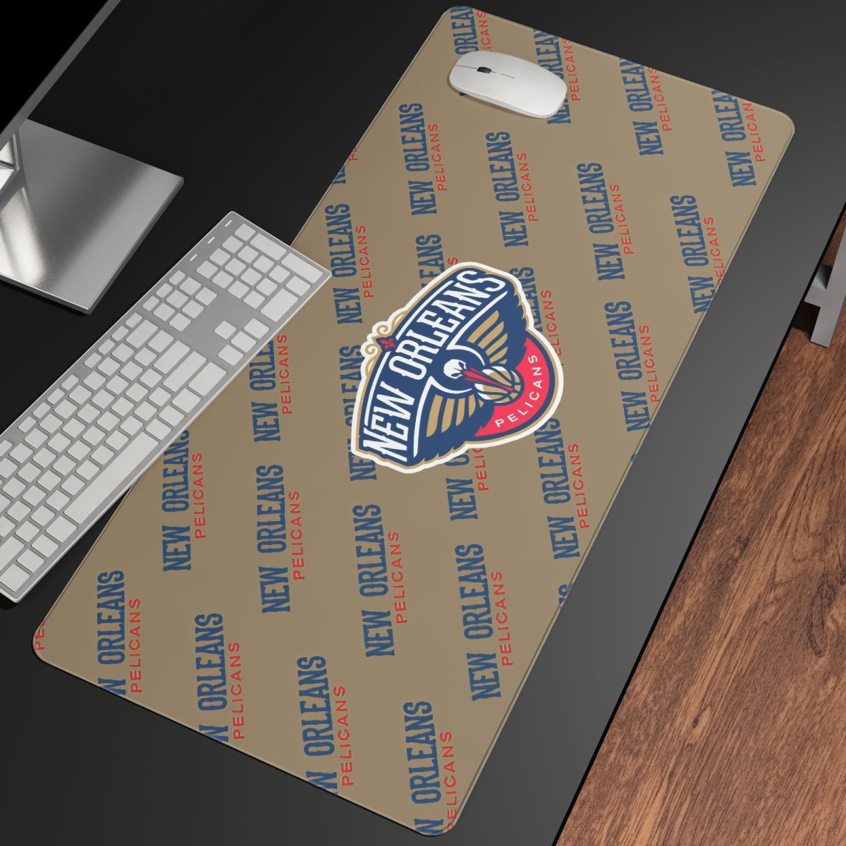 NBA New Orleans Pelicans Large Mouse Pad Computer Keyboard Mat Desk Pad - New Orleans Pelicans Medley Monogram Wordmark