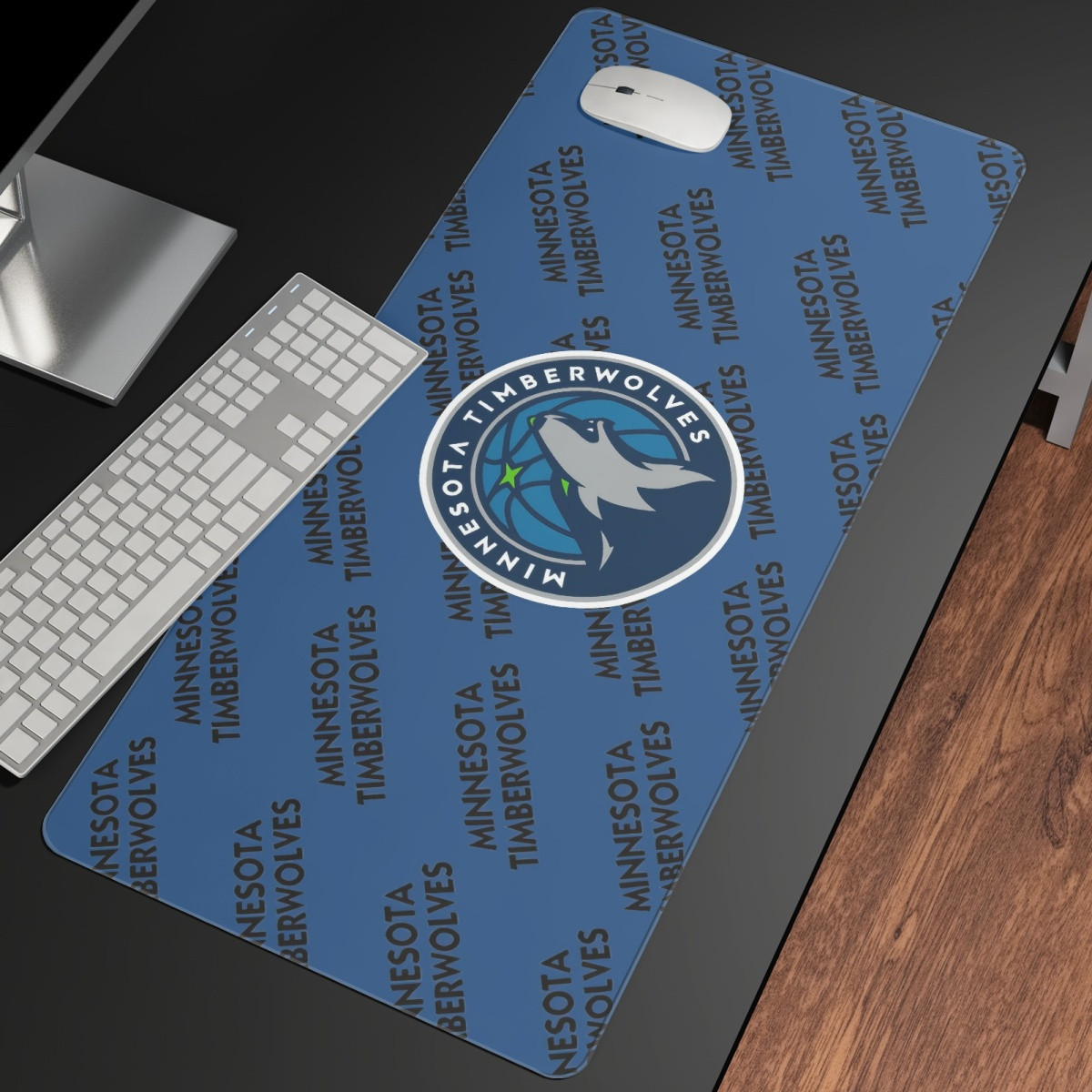 NBA Minnesota Timberwolves Large Mouse Pad Computer Keyboard Mat Desk Pad - Minnesota Timberwolves Medley Monogram Wordmark