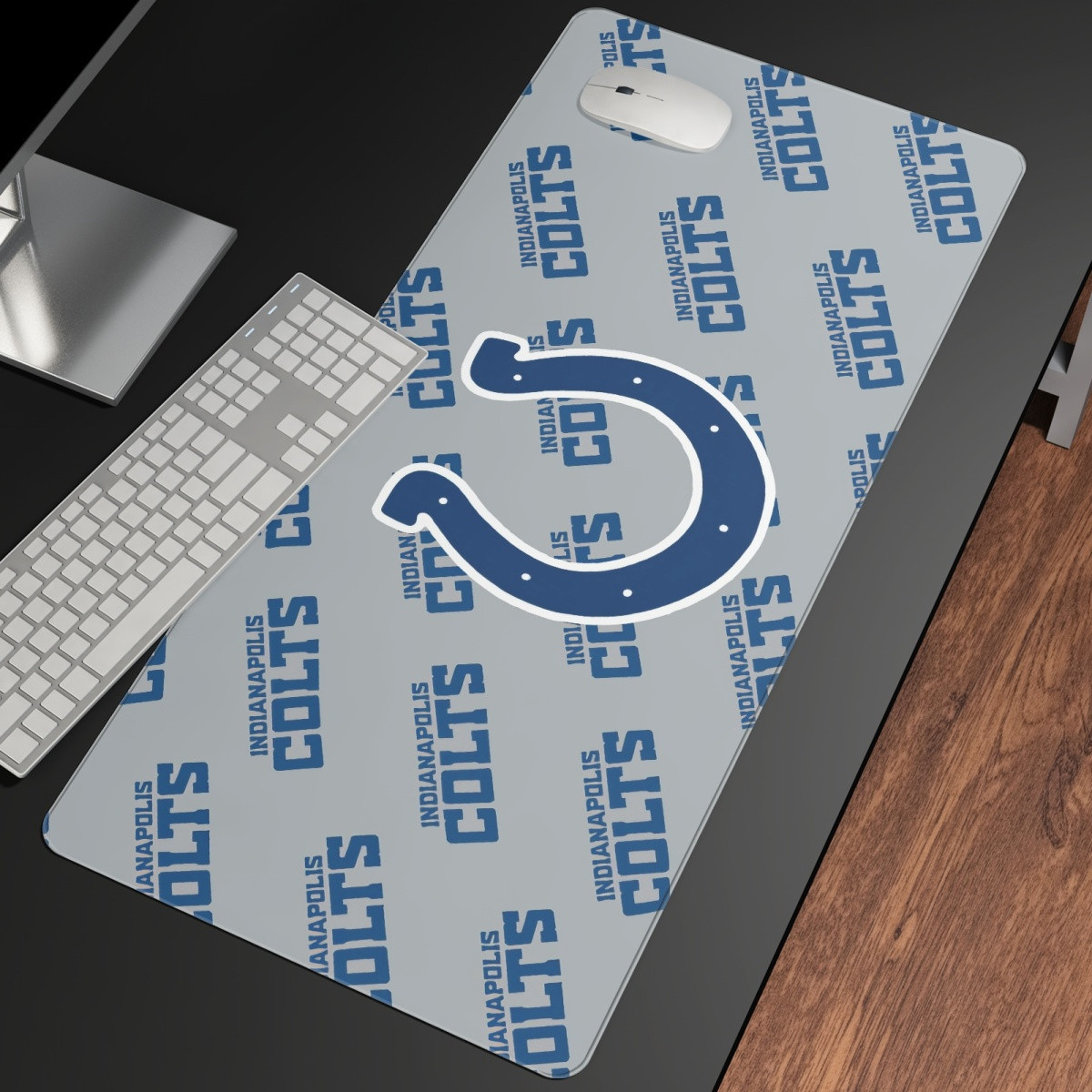 NFL Indianapolis Colts Large Mouse Pad Computer Keyboard Mat Desk Pad - Indianapolis Colts Medley Monogram Wordmark