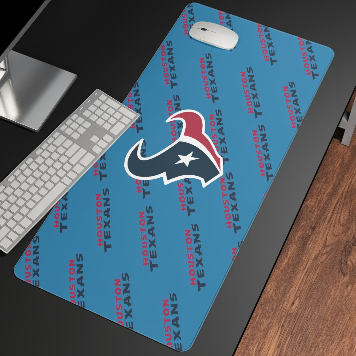 NFL Houston Texans Large Mouse Pad Computer Keyboard Mat Desk Pad - Houston Texans Medley Monogram Wordmark