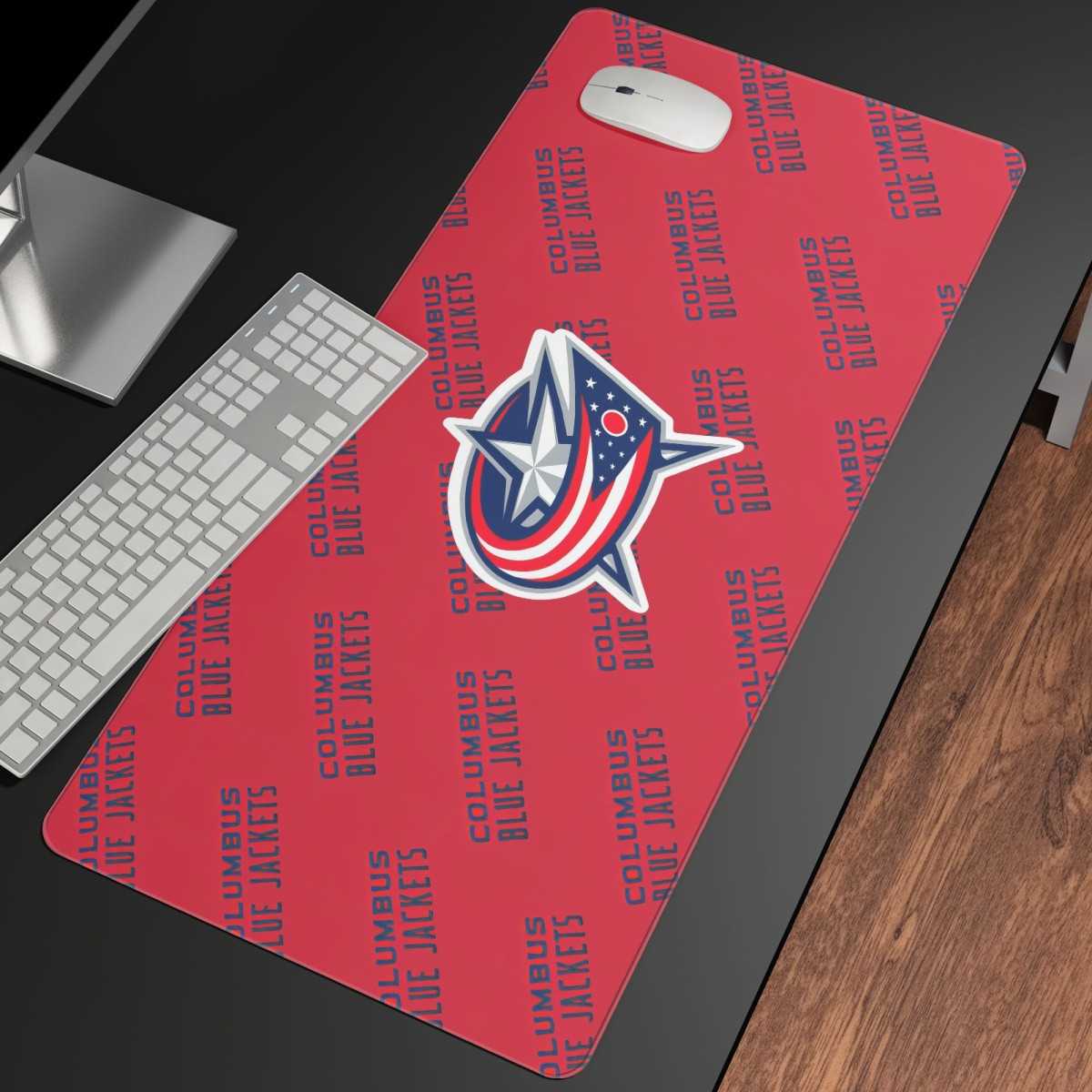 NHL Columbus Blue Jackets Large Mouse Pad Computer Keyboard Mat Desk Pad - Columbus Blue Jackets Medley Monogram Wordmark