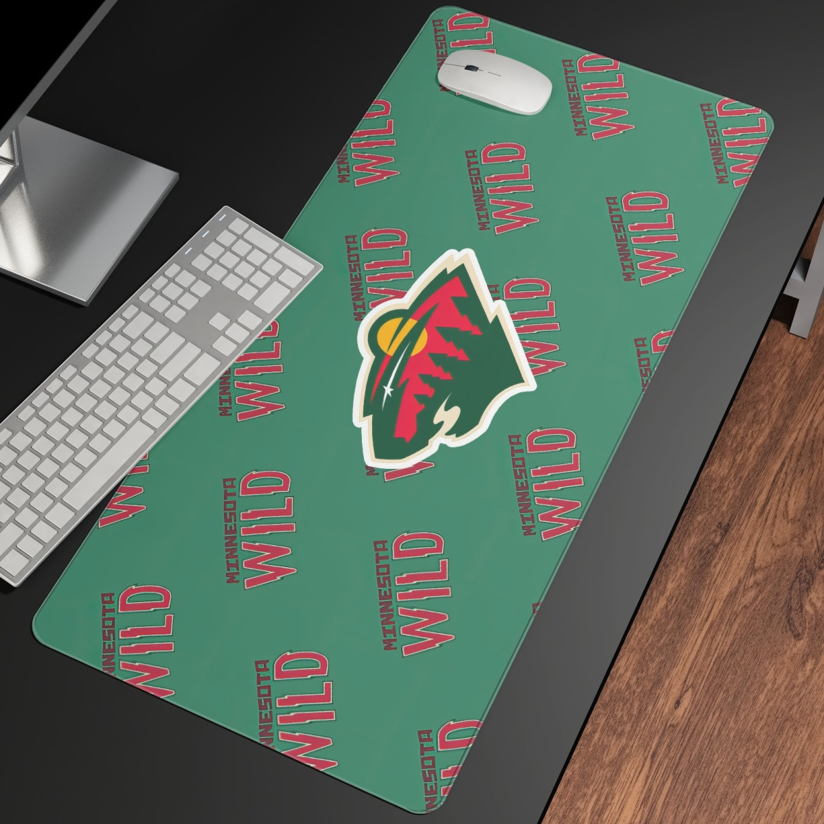 NHL Minnesota Wild Large Mouse Pad Computer Keyboard Mat Desk Pad - Minnesota Wild Medley Monogram Wordmark