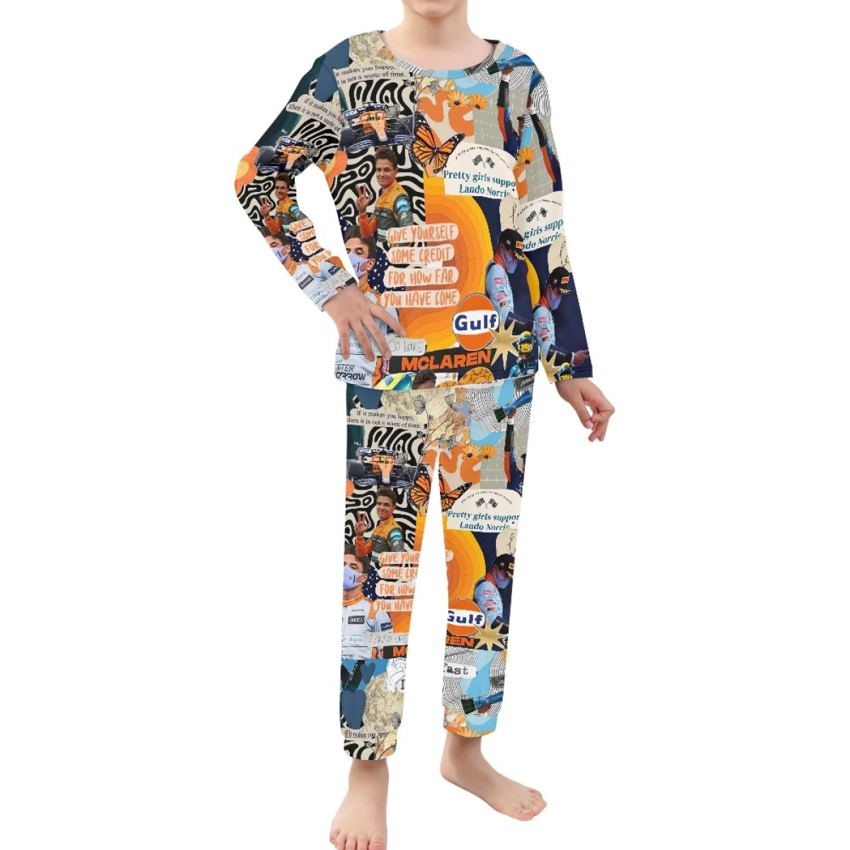 F1 Formula One Lando Norris Pajamas Pyjamas - Lando Norris Give Yourself Some Credit Collage
