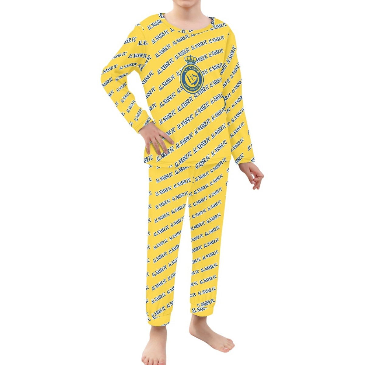 AL Nassr FC Football Club Pajamas Pyjamas - Nassr Football Club Medley Monogram Wordmark