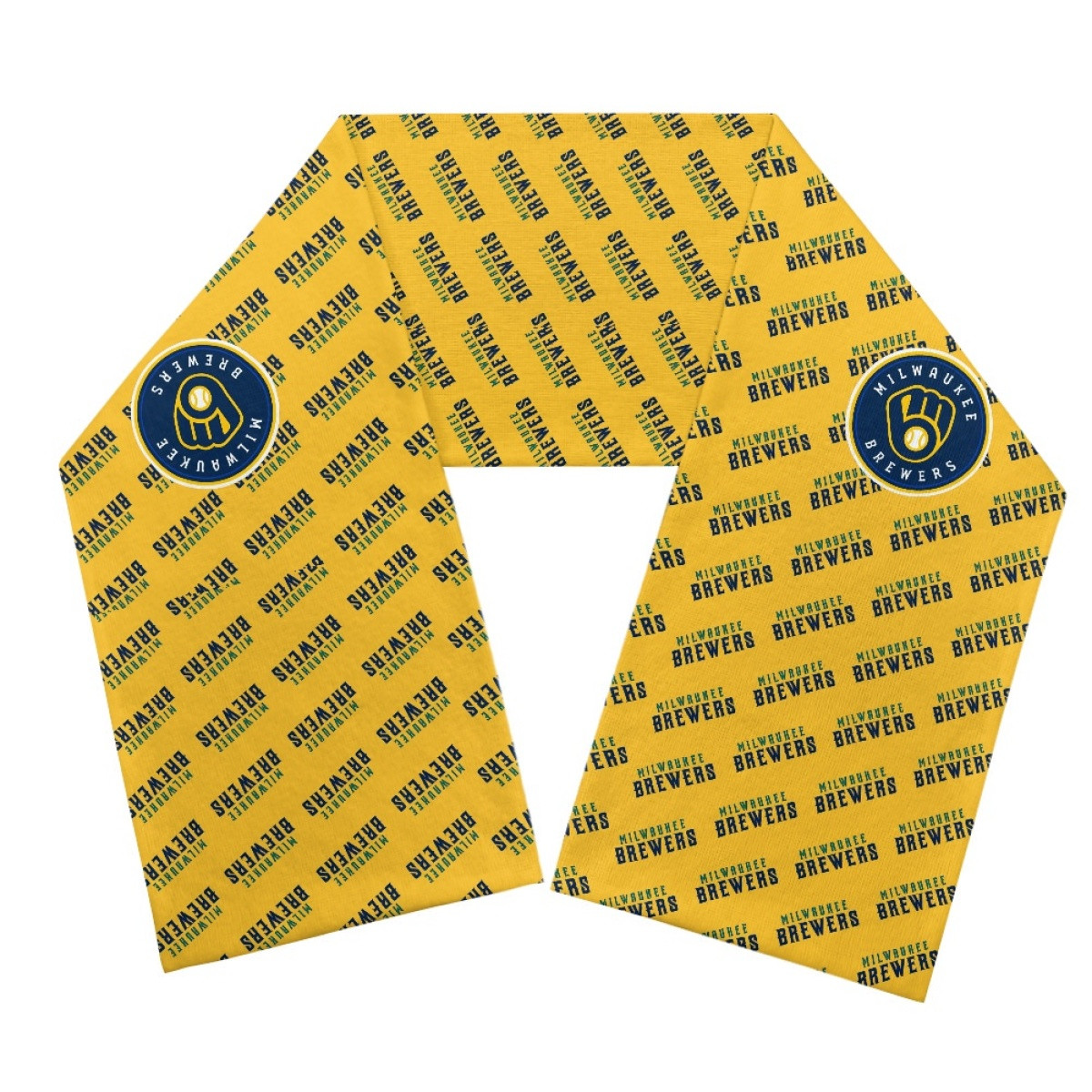 MLB Milwaukee Brewers Angels Scarf Knitted - Milwaukee Brewers Medley Monogram Wordmark