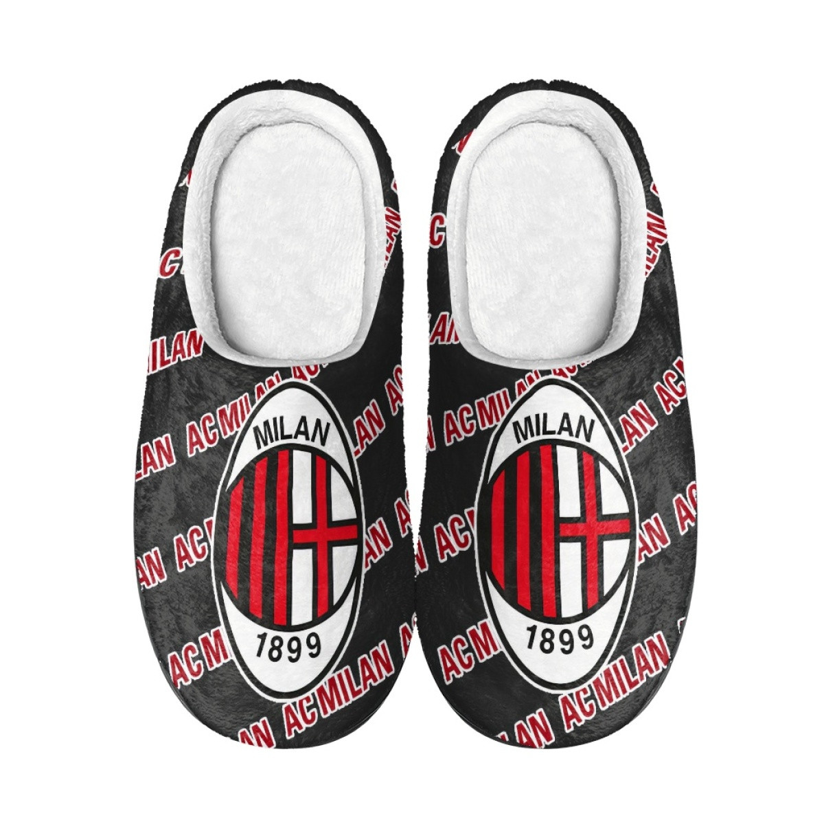 AC Milan Football Club Slippers - Milan Football Club Medley Monogram Wordmark
