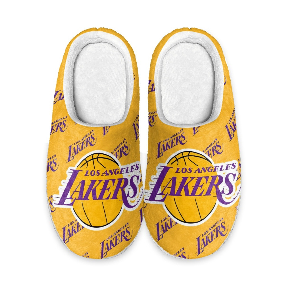NBA Los Angeles Lakers Slippers - Los Angeles Lakers Medley Monogram Wordmark