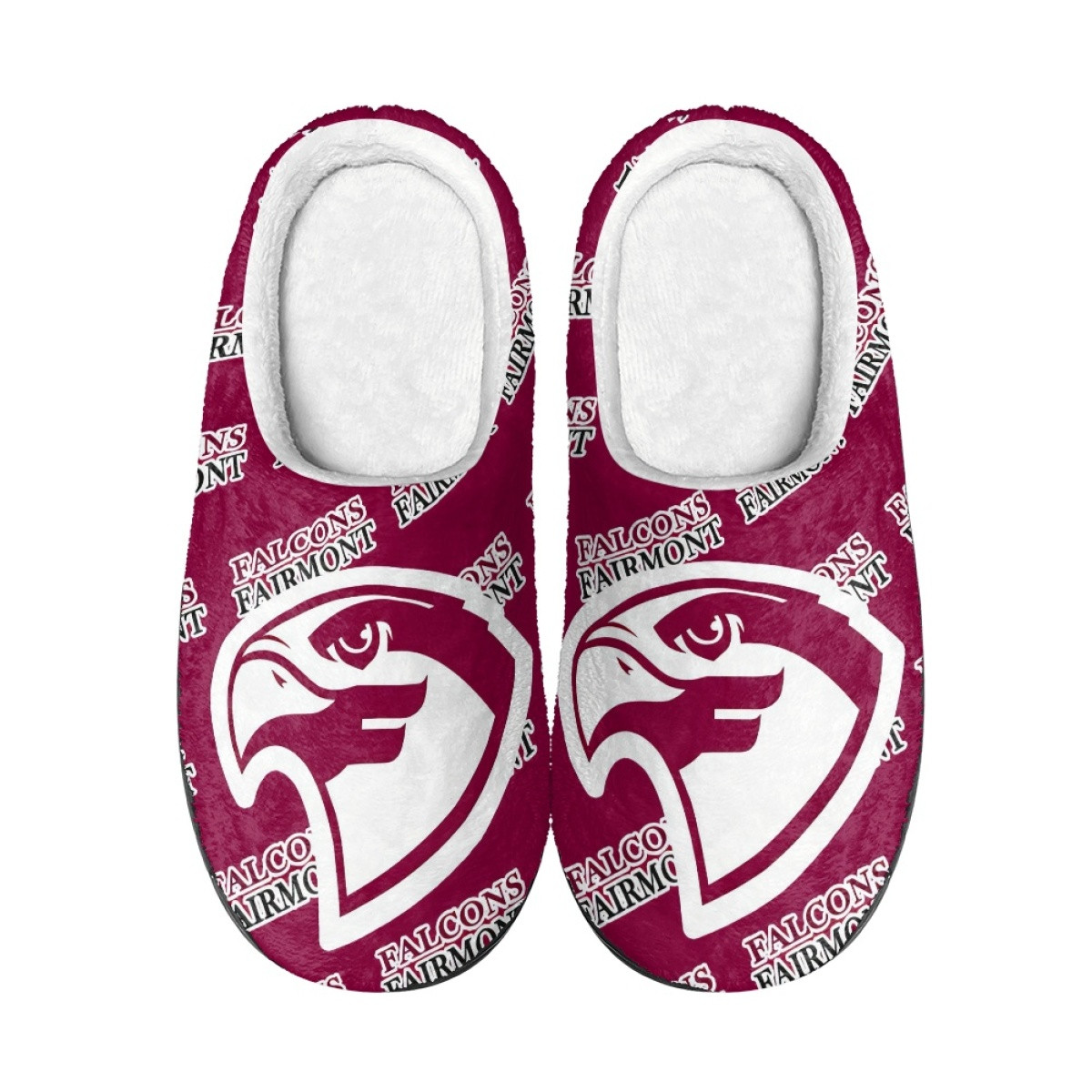 Falcons Fairmont State University Slippers - Falcons Fairmont State University College Football Medley Monogram Wordmark