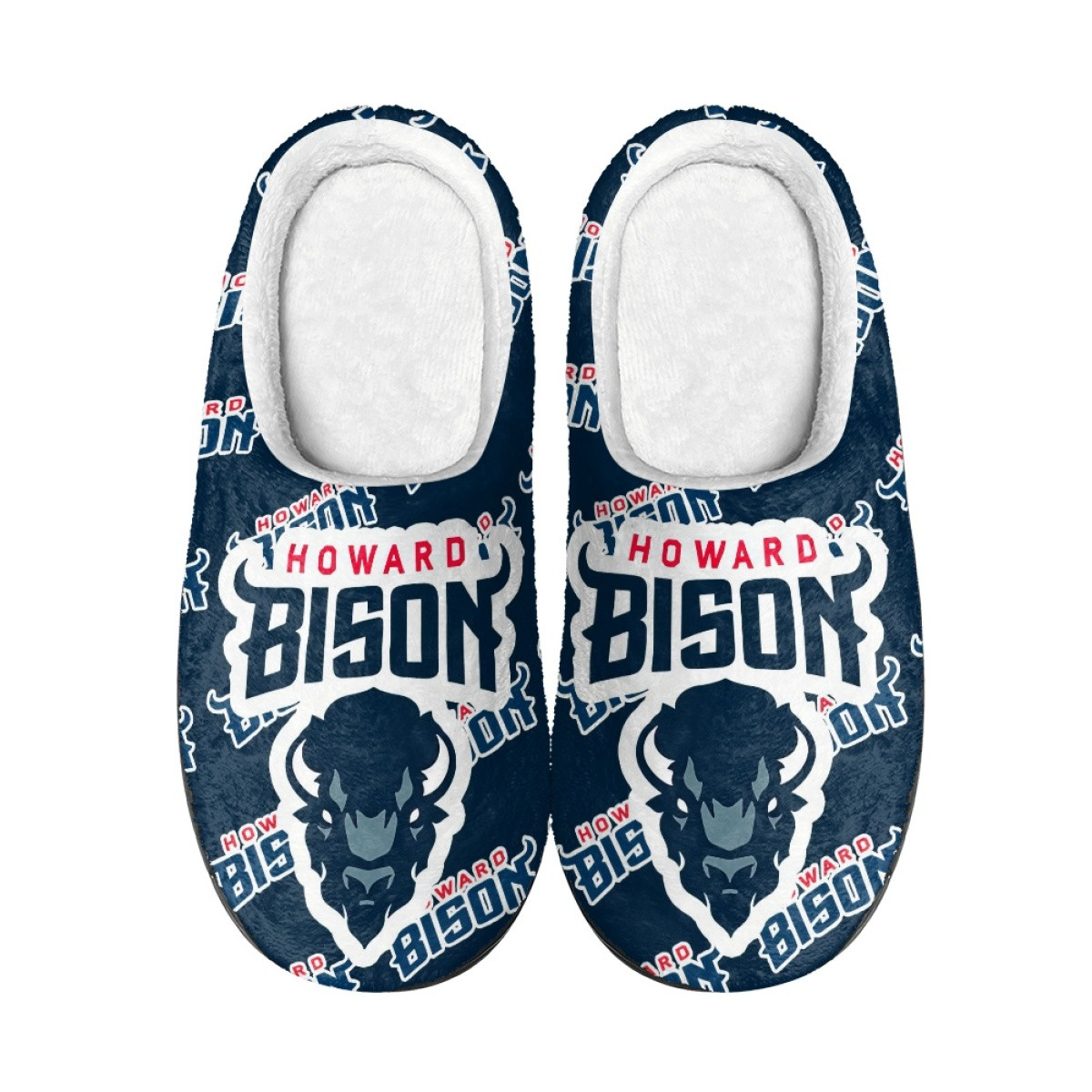 Howard Bison Slippers - Howard University Bison College Football Medley Monogram Wordmark