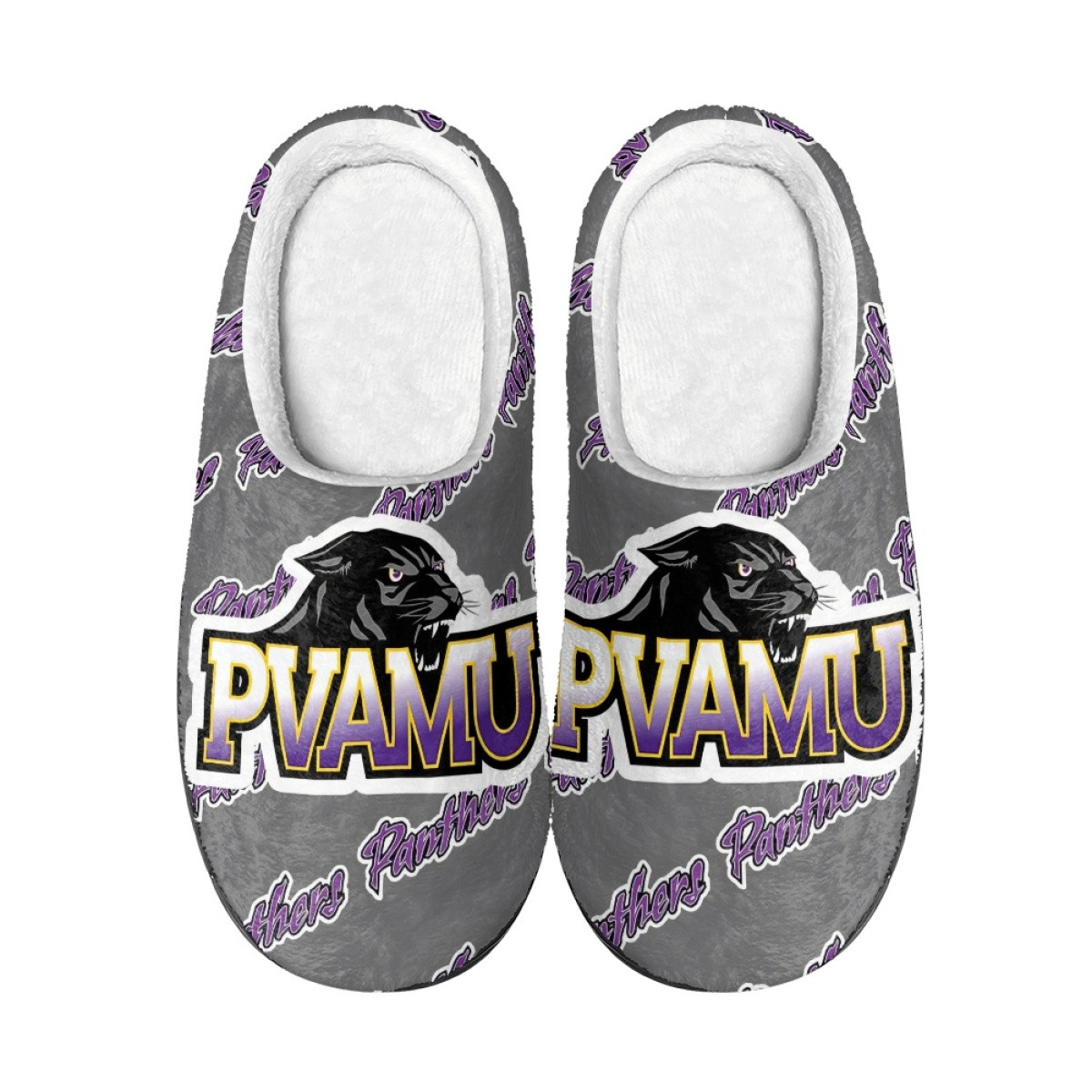 Prairie View A&M Panthers Slippers - Prairie View A&M University Panthers College Football Medley Monogram Wordmark