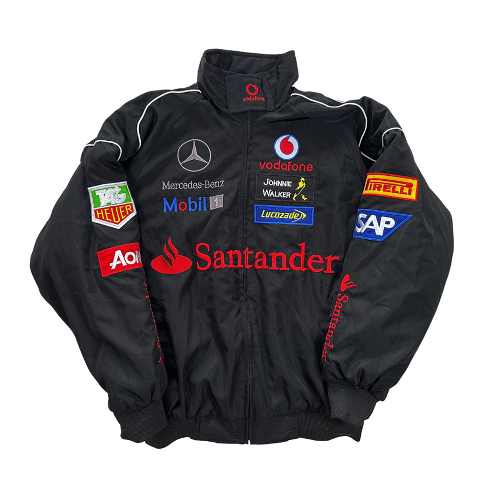 Formula 1 Mercedes-Benz Jacket - Retro Embroidery Jacket Black