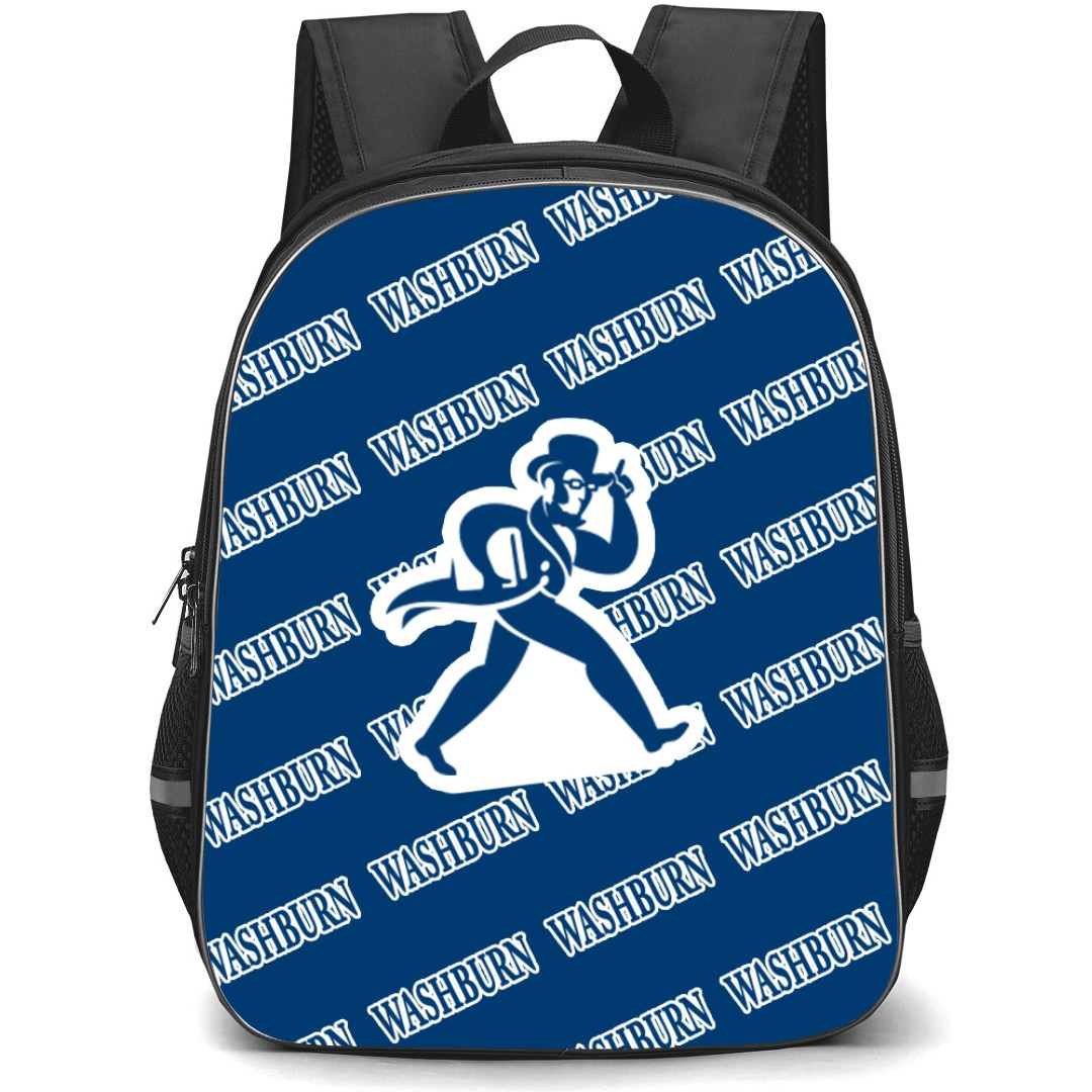 Washburn University Ichabods Backpack StudentPack - Washburn University Ichabods College Football Medley Monogram Wordmark