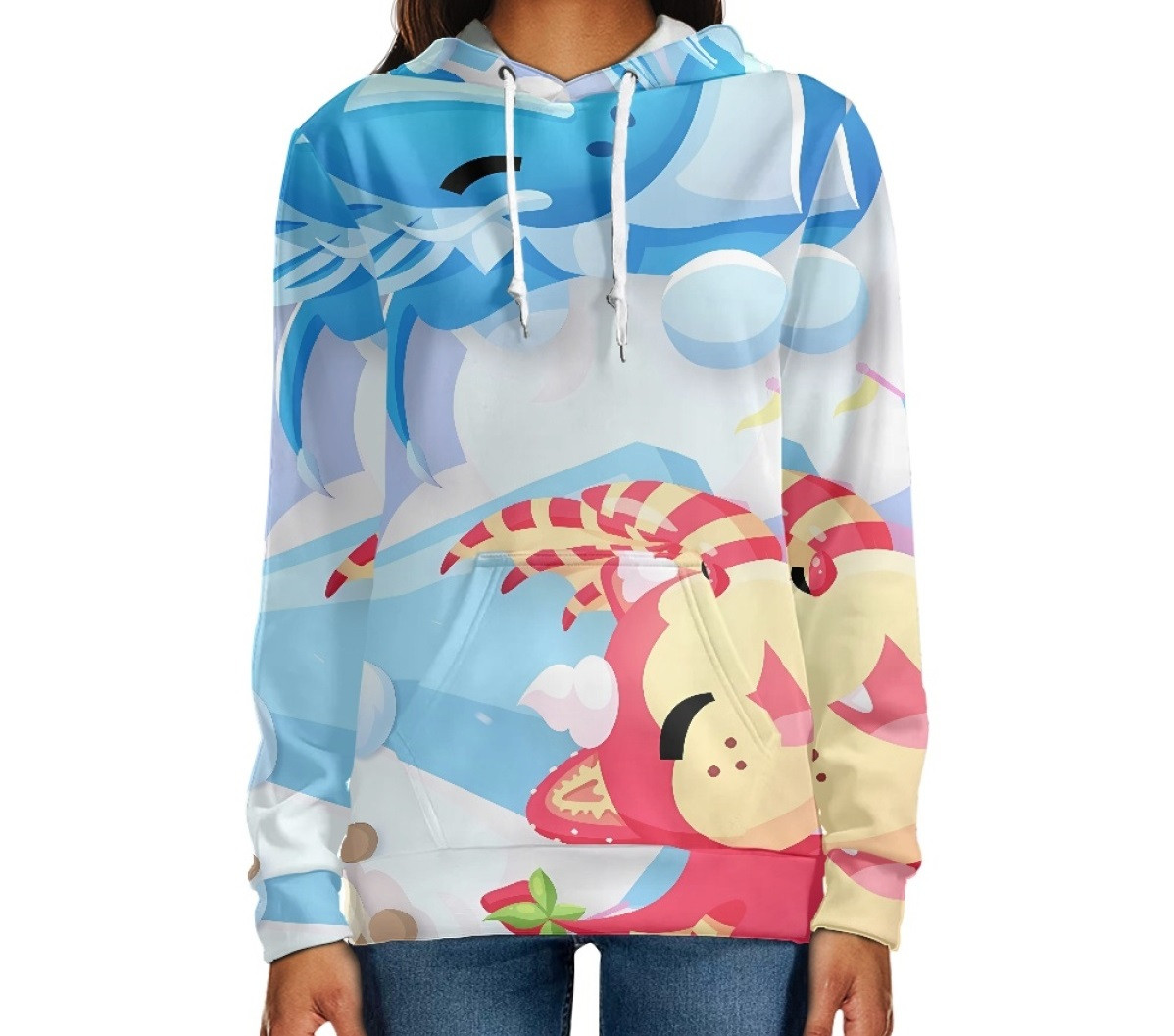 Adopt Me Strawberry Shortcake Bat Dragon Hoodie Pullover - Strawberry Shortcake Bat Dragon Collage