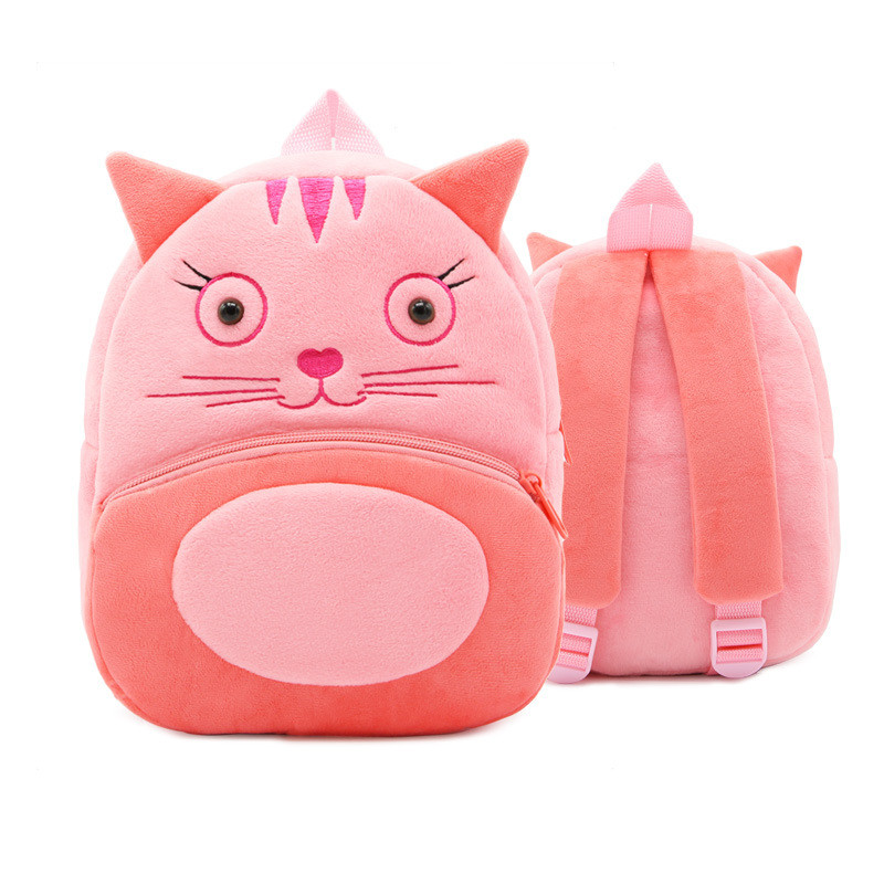 Kids Preschool Kindergarten Cute Backpack Rucksack Pink Cat