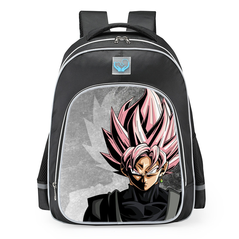 Dragon Ball Super Black Goku Peach Hair School Backpack