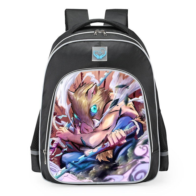 Demon Slayer Hashibira Inosuke With Boar Mask School Backpack
