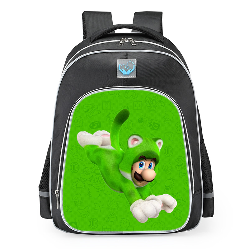 Super Mario 3D World Cat Luigi School Backpack