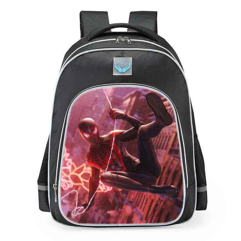 Spider Man Miles Morales Swinging School Backpack