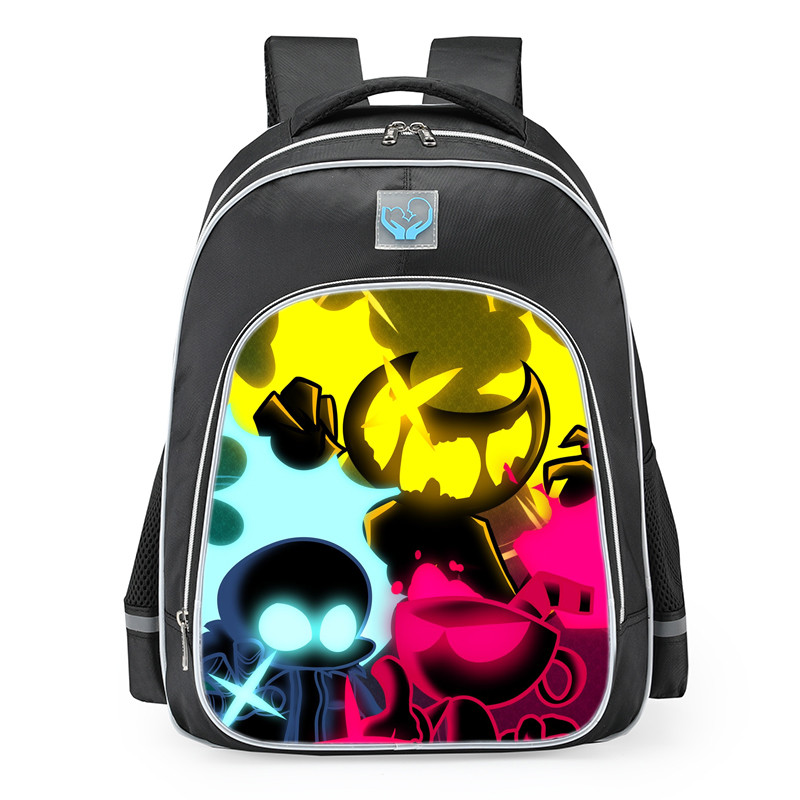 Friday Night Funkin Indie Cross Nightmare Cuphead Sans Ink Bendy School Backpack